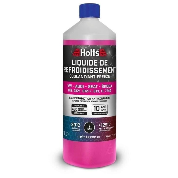 Liquide de Refroidissement - HOLTS - HAFR0005B - Dédié VW-AUDI-SEAT-SKODA G12/ G12+ / G12++ / G13 / TL 774G 1L Liquide de Refroidissement - HOLTS - HAFR0005B - Dédié VW-AUDI-SEAT-SKODA G12/ G12+ / G12++ / G13 / TL 774G 1L