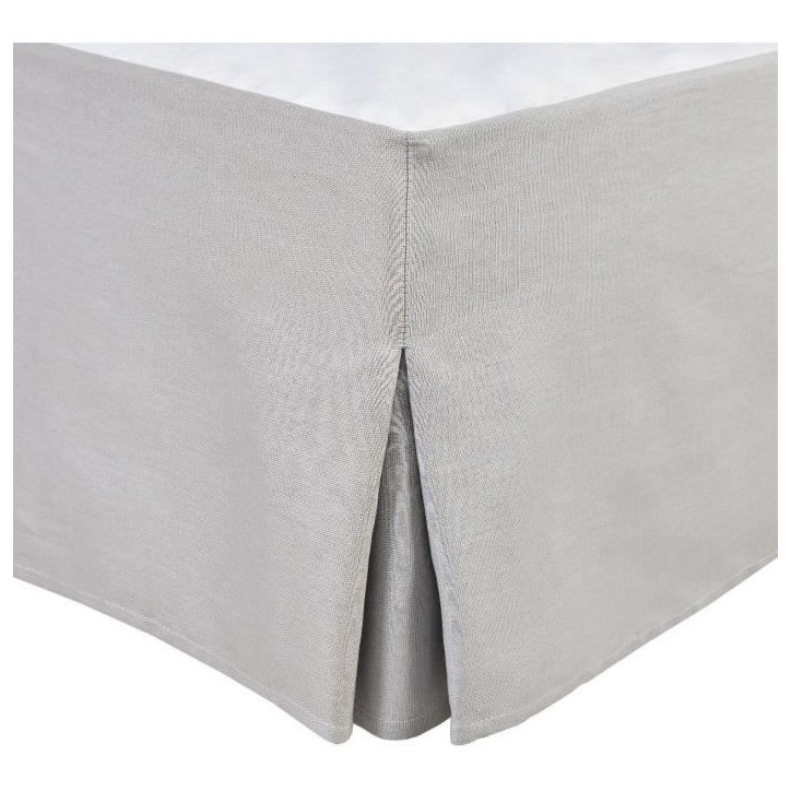 Cache sommier - HOME LINGE PASSION - 140 x 190 cm + 30 cm - Gris clair