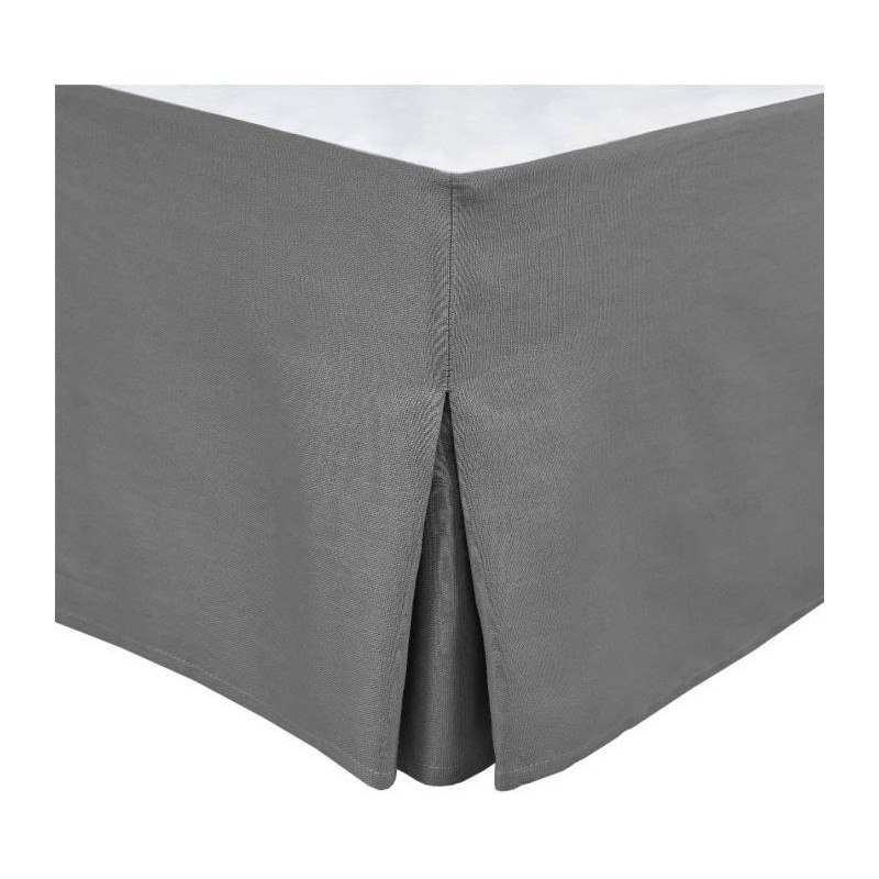 Cache sommier - HOME LINGE PASSION - 180 x 200 cm + 30 cm - Gris anthr Cache sommier - HOME LINGE PASSION - 180 x 200 cm + 30 cm - Gris anthr