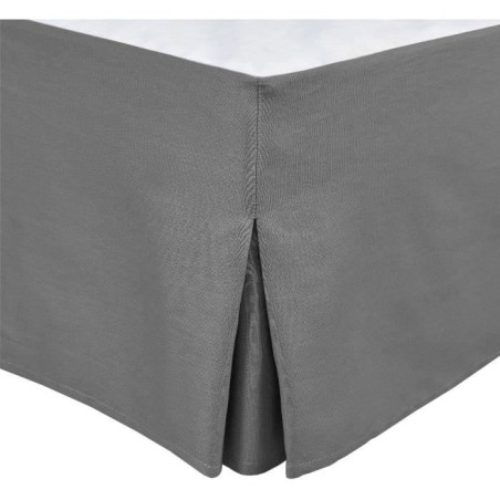Cache sommier - HOME LINGE PASSION - 90 x 190 cm + 30 cm - Gris anthra