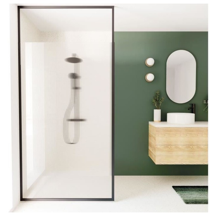Paroi fixe - HOME GENERATION - Only noir rainure - 120 x 210-265 cm Paroi fixe - HOME GENERATION - Only noir rainure - 120 x 210-265 cm