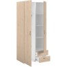 Armoire VARIA - Décor chene et blanc - 2 portes - 2 tiroirs - 80,7 x