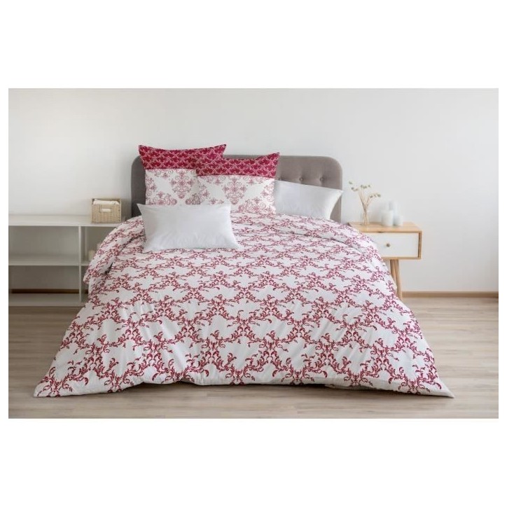 Parure de couette HOME LINGE PASSION FRISE - Bordeaux - 100% Coton 57 Fils Parure de couette HOME LINGE PASSION FRISE - Bordeaux - 100% Coton 57 Fils