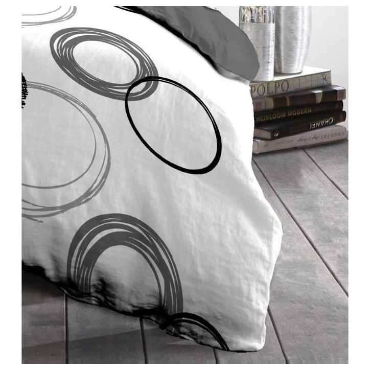 Parure de couette microfibre Audace - 1 housse de couette 140x200 cm + 1 taie d'oreiller 63x63 cm - Gris clair - HOME LINGE PASS Parure de couette microfibre Audace - 1 housse de couette 140x200 cm + 1 taie d'oreiller 63x63 cm - Gris clair - HOME LINGE PASS
