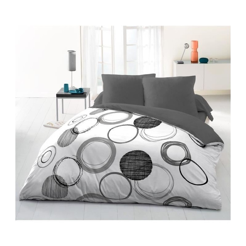 Parure de couette microfibre Audace - 1 housse de couette 240x260 cm + Parure de couette microfibre Audace - 1 housse de couette 240x260 cm +