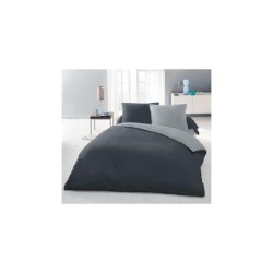 Parure housse de couette 2 personnes - 220x240 cm - 100% Coton - Bicol