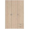 Armoire VARIA - Décor chene - 3 portes - 2 tiroirs - 120,3 x 185 x 51