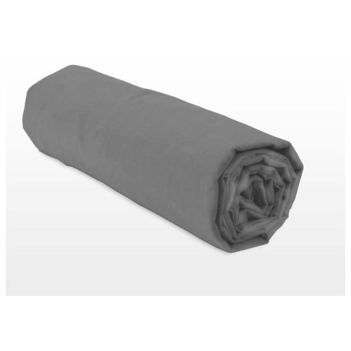 Drap housse - HOME LINGE PASSION - HP71766 - 140 x 190 cm + 30 cm bonnet - Microfibre - 82 g - Gris anthracite Drap housse - HOME LINGE PASSION - HP71766 - 140 x 190 cm + 30 cm bonnet - Microfibre - 82 g - Gris anthracite