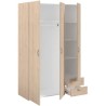 Armoire VARIA - Décor chene - 3 portes - 2 tiroirs - 120,3 x 185 x 51