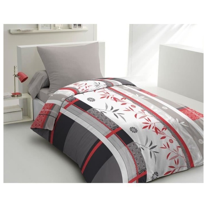 Parure de lit microfibre - HOME LINGE PASSION - SHIZUOKA - Housse 140 x 200 cm + 1 taie d'oreiller 63 x 63 cm - Bleu Parure de lit microfibre - HOME LINGE PASSION - SHIZUOKA - Housse 140 x 200 cm + 1 taie d'oreiller 63 x 63 cm - Bleu