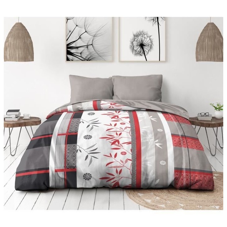 Parure de lit microfibre - HOME LINGE PASSION - SHIZUOKA - Housse 240 x 260 cm + 2 taies d'oreiller 63 x 63 cm - Bleu Parure de lit microfibre - HOME LINGE PASSION - SHIZUOKA - Housse 240 x 260 cm + 2 taies d'oreiller 63 x 63 cm - Bleu
