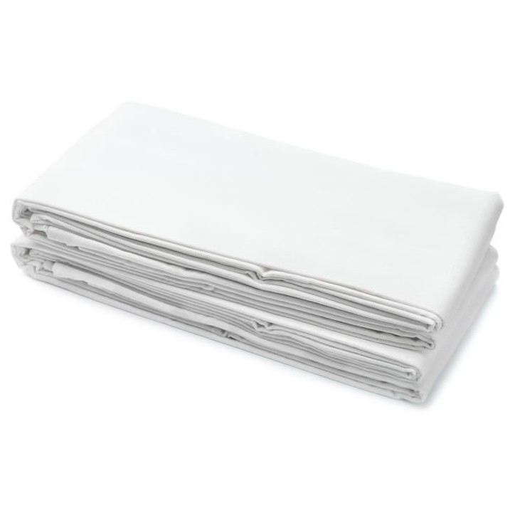 Drap plat - HOME LINGE PASSION - Microfibre 82 g - 240 x 300 cm - Blanc Drap plat - HOME LINGE PASSION - Microfibre 82 g - 240 x 300 cm - Blanc