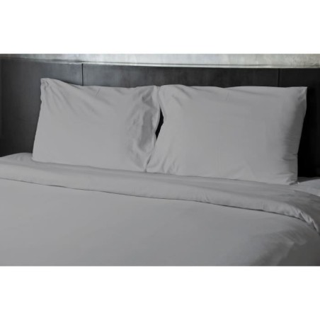 Drap plat - HOME LINGE PASSION - Microfibre 82 g - 180 x 290 cm - 1 personne - Gris clair
