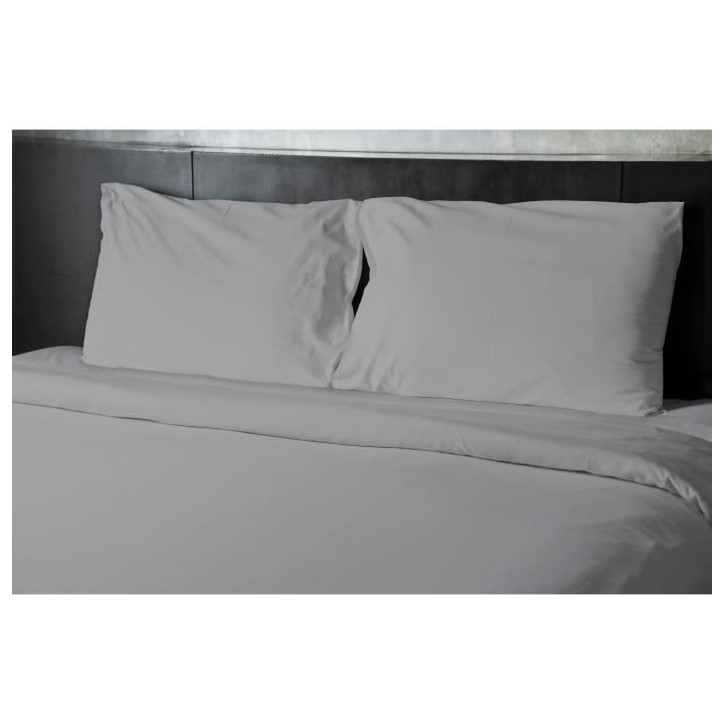 Drap plat - HOME LINGE PASSION - Microfibre 82 g - 180 x 290 cm - 1 personne - Gris clair Drap plat - HOME LINGE PASSION - Microfibre 82 g - 180 x 290 cm - 1 personne - Gris clair