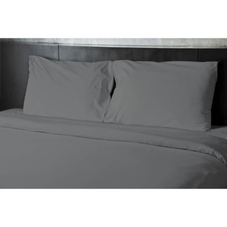 Drap plat - HOME LINGE PASSION - Microfibre 82 g - 180 x 290 cm - 1 personne - Anthracite
