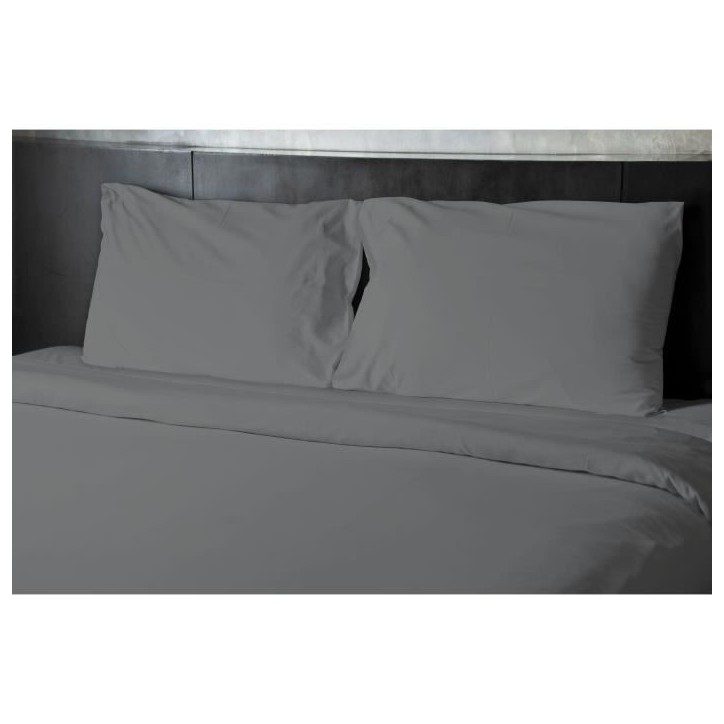 Drap plat - HOME LINGE PASSION - Microfibre 82 g - 180 x 290 cm - 1 personne - Anthracite Drap plat - HOME LINGE PASSION - Microfibre 82 g - 180 x 290 cm - 1 personne - Anthracite