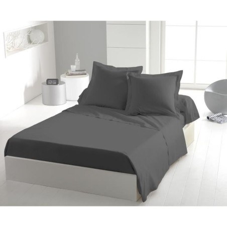 Drap plat - HOME LINGE PASSION - Microfibre 82 g - 240 x 300 cm - Anth