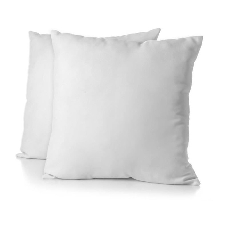 Lot de 2 taies d'oreiller - HOME LINGE PASSION - 63 x 63 cm - Blanc Lot de 2 taies d'oreiller - HOME LINGE PASSION - 63 x 63 cm - Blanc