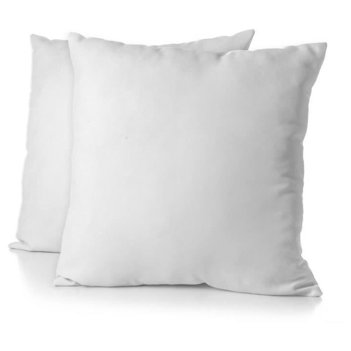 Lot de 2 taies d'oreiller - HOME LINGE PASSION - 63 x 63 cm - Blanc