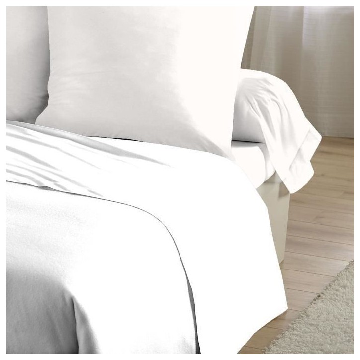 Lot de 2 taies d'oreiller - HOME LINGE PASSION - 63 x 63 cm - Blanc