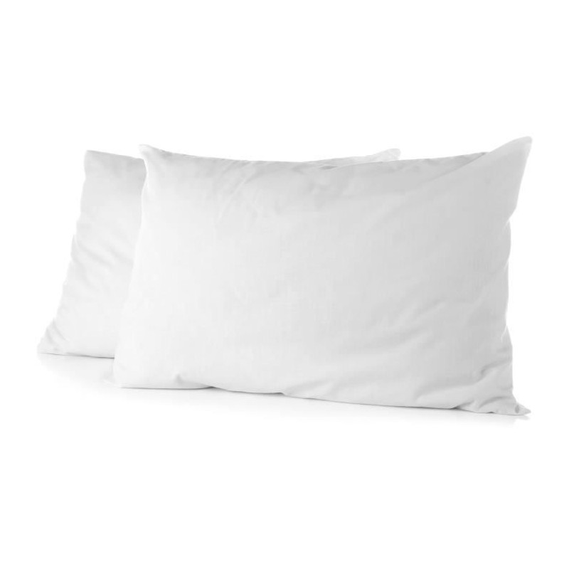 Lot de 2 taies d'oreiller - HOME LINGE PASSION - 50 x 70 cm - Blanc Lot de 2 taies d'oreiller - HOME LINGE PASSION - 50 x 70 cm - Blanc