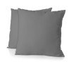 Lot de 2 taies d'oreiller - HOME LINGE PASSION - 63 x 63 cm - Gris ant