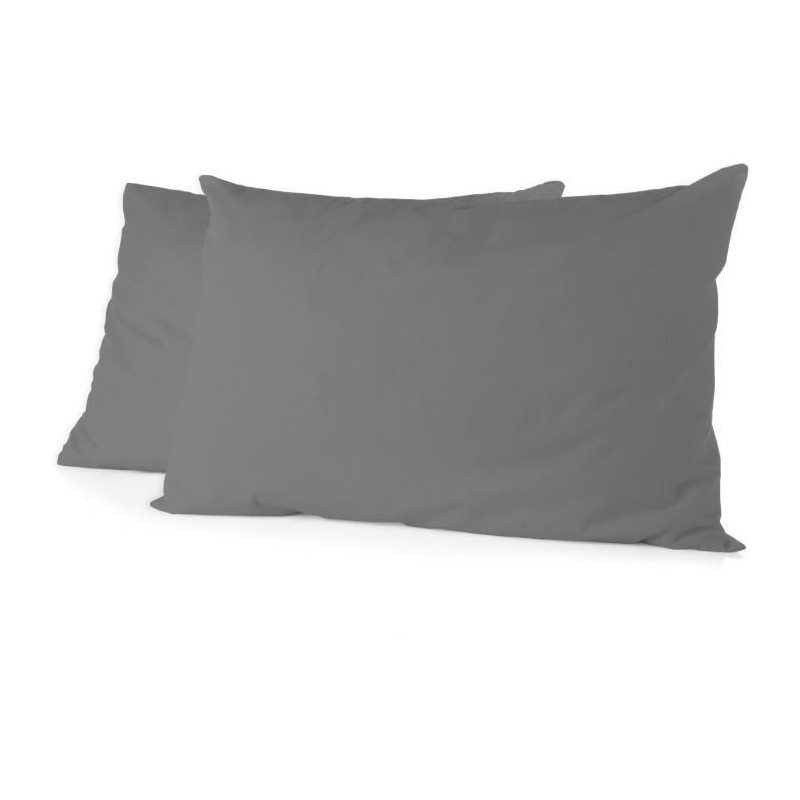 Lot de 2 taies d'oreiller - HOME LINGE PASSION - 50 x 70 cm - Gris ant Lot de 2 taies d'oreiller - HOME LINGE PASSION - 50 x 70 cm - Gris ant
