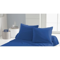 Lot de 2 taies d'oreiller - HOME LINGE PASSION - 63 x 63 cm - Bleu