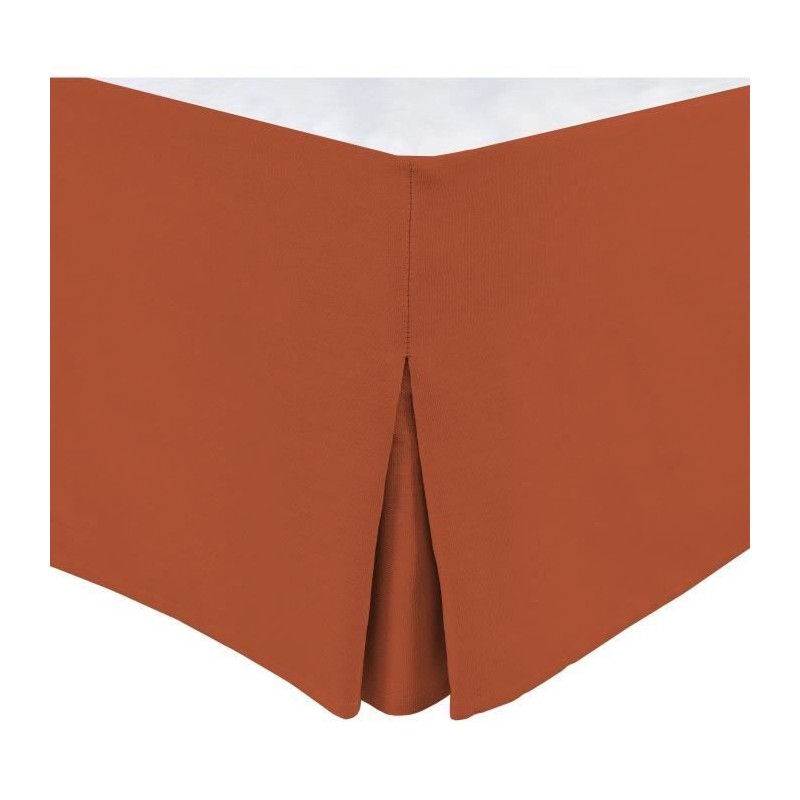 Cache sommier - HOME LINGE PASSION - 140 x 190 cm + 30 cm - Terracotta
