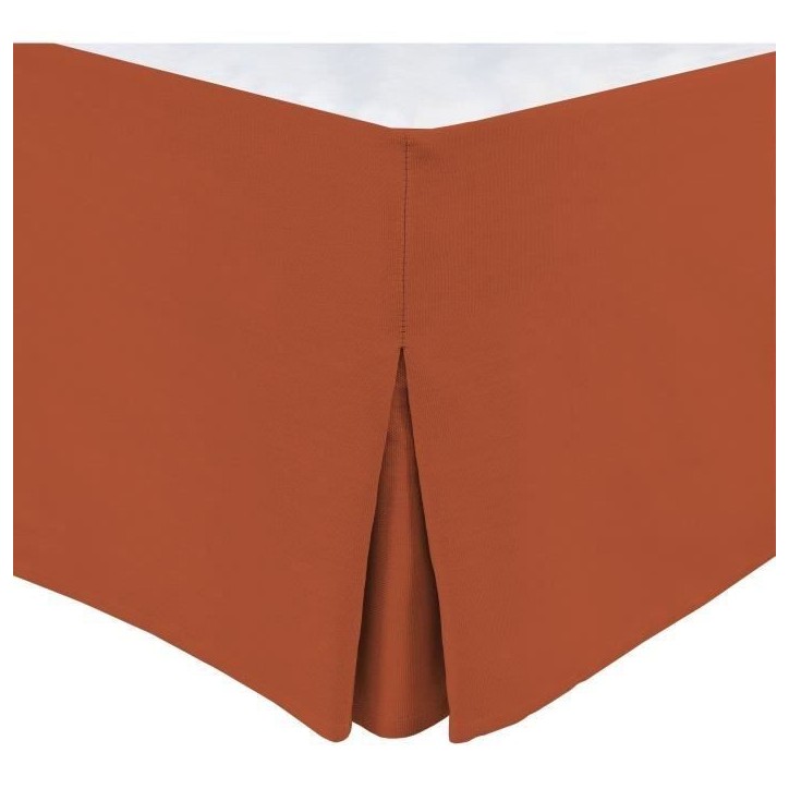 Cache sommier - HOME LINGE PASSION - 160 x 200 cm + 30 cm - Terracotta Cache sommier - HOME LINGE PASSION - 160 x 200 cm + 30 cm - Terracotta