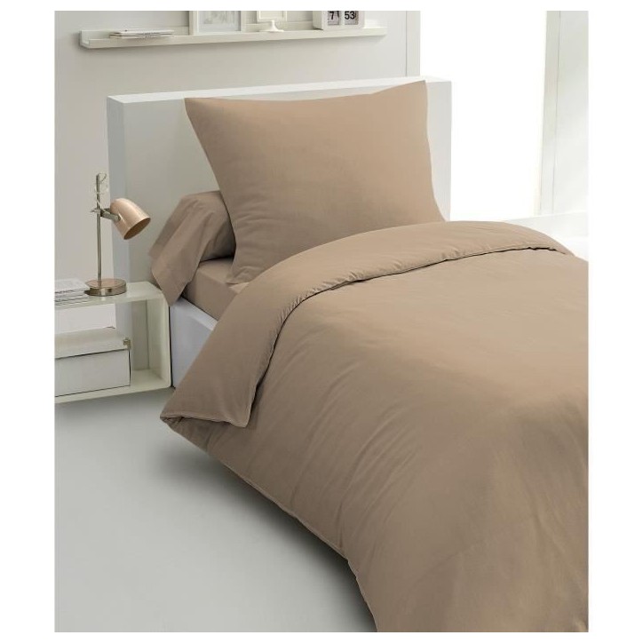 Parure de couette 2 pieces - HOME LINGE PASSION - HP72071 - Microfibre 82 g - 140 x 200 cm - Beige Parure de couette 2 pieces - HOME LINGE PASSION - HP72071 - Microfibre 82 g - 140 x 200 cm - Beige