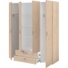 Armoire chambre VARIA - Décor chene - 4 portes battantes + 2 tiroirs