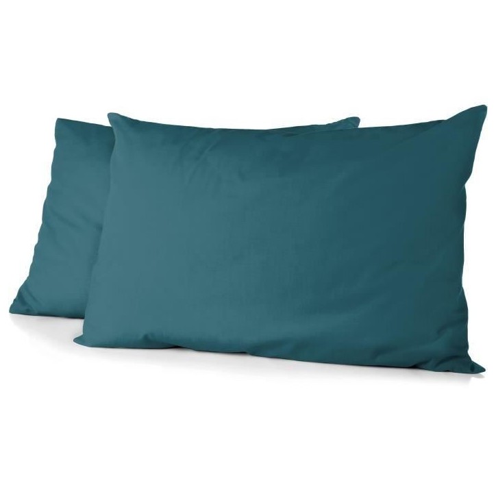Lot de 2 taies d'oreiller - HOME LINGE PASSION - HP72087 - Microfibre 82 g - 50 x 70 cm - Bleu canard Lot de 2 taies d'oreiller - HOME LINGE PASSION - HP72087 - Microfibre 82 g - 50 x 70 cm - Bleu canard