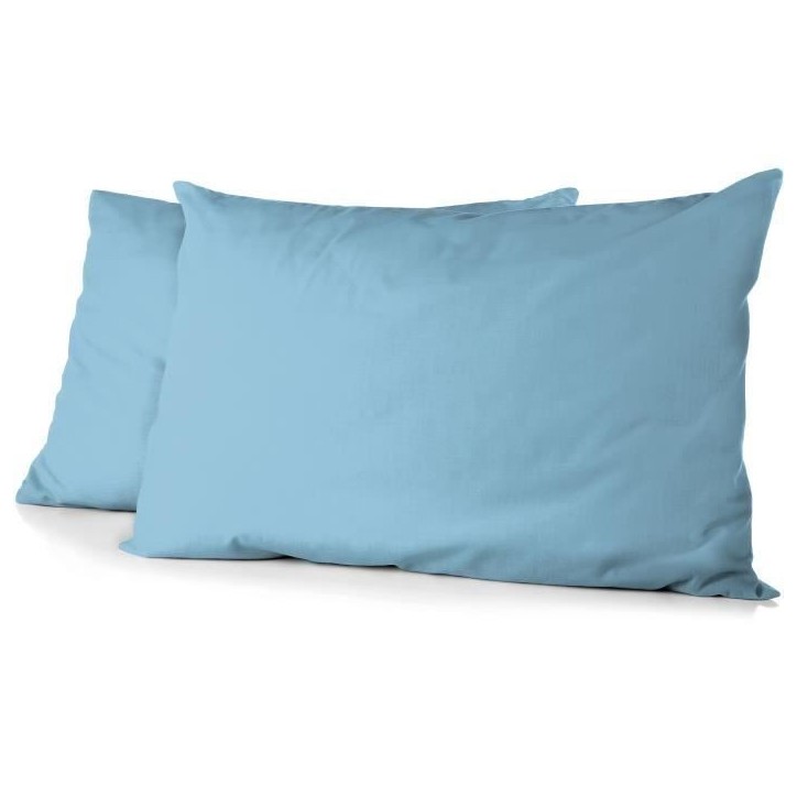 Lot de 2 taies d'oreiller - HOME LINGE PASSION - HP72089 - Microfibre 82 g - 50 x 70 cm - Bleu ciel Lot de 2 taies d'oreiller - HOME LINGE PASSION - HP72089 - Microfibre 82 g - 50 x 70 cm - Bleu ciel