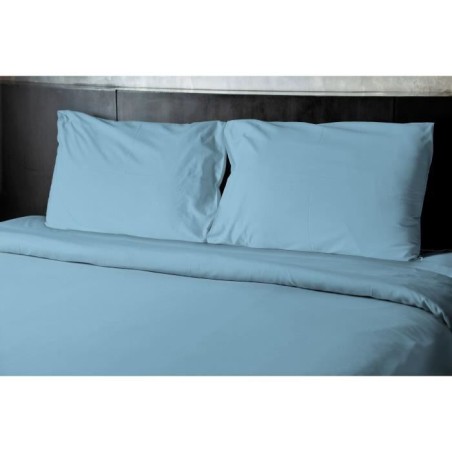 Lot de 2 taies d'oreiller - HOME LINGE PASSION - HP72089 - Microfibre 82 g - 50 x 70 cm - Bleu ciel