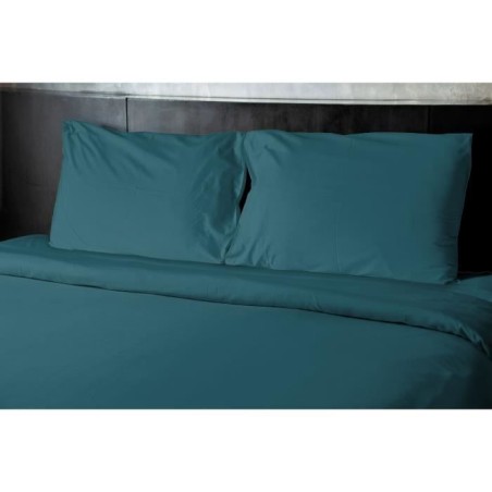 Drap plat - HOME LINGE PASSION - HP72099 - Microfibre 82 g - 240 x 300 cm - Bleu canard