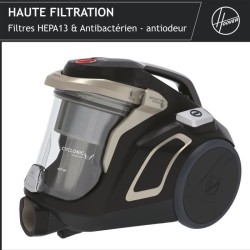 Aspirateur Traineau Sans Sac - HOOVER - HP720PET - 850 W - 68 dBA - Ca