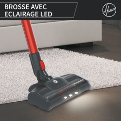 Aspirateur Balai - HOOVER HF122AH - 22 V - 40 min - 0,9 L - Rouge / Gr