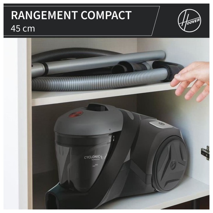Aspirateur Traineau Sans Sac - HOOVER - HP320PET - 850 W - 2 L - 75 dBA - Spécial animaux Aspirateur Traineau Sans Sac - HOOVER - HP320PET - 850 W - 2 L - 75 dBA - Spécial animaux