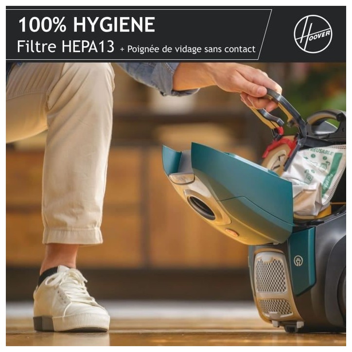 Aspirateur Traineau avec Sac - HOOVER - HE530ALG - 700 W - 4 L - 65 dBA - Spécial animaux et allergies Aspirateur Traineau avec Sac - HOOVER - HE530ALG - 700 W - 4 L - 65 dBA - Spécial animaux et allergies