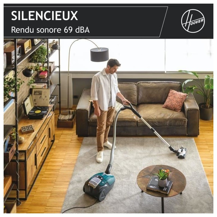 Aspirateur Traineau avec Sac - HOOVER - HE530ALG - 700 W - 4 L - 65 dBA - Spécial animaux et allergies Aspirateur Traineau avec Sac - HOOVER - HE530ALG - 700 W - 4 L - 65 dBA - Spécial animaux et allergies