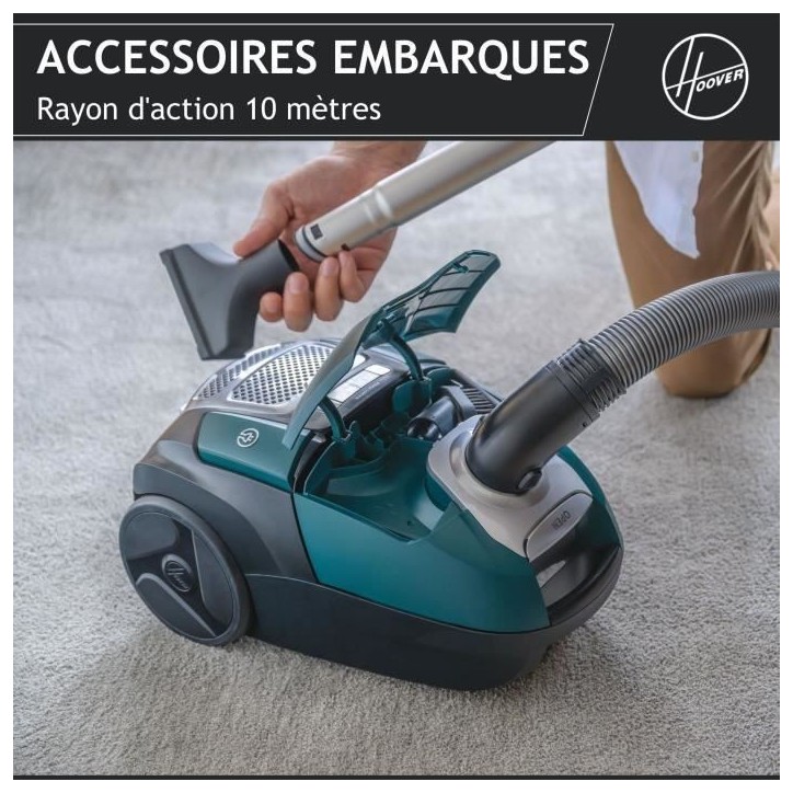 Aspirateur Traineau avec Sac - HOOVER - HE530ALG - 700 W - 4 L - 65 dBA - Spécial animaux et allergies Aspirateur Traineau avec Sac - HOOVER - HE530ALG - 700 W - 4 L - 65 dBA - Spécial animaux et allergies