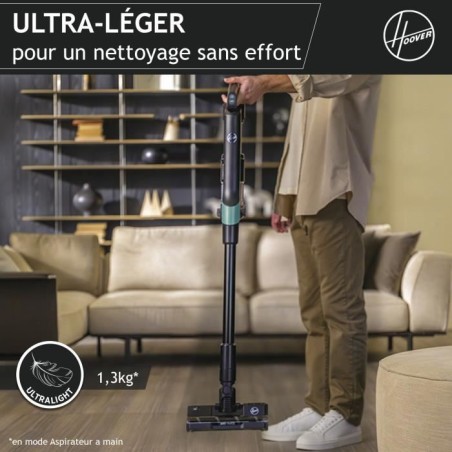 Aspirateur Balai sans Fil - HOOVER HF201P - Ultra-léger, Puissant 50AW, Turbobrosse Spécial Animaux, Technologie Ultra Compact