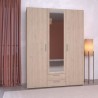 Armoire VARIA - Décor chene - 3 portes + 2 tiroirs + miroir - L 150 x