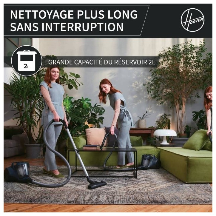 Aspirateur traineau sans sac - HOOVER - HP110HM - 700 W - 78 dBA - 2 L - Bleu Aspirateur traineau sans sac - HOOVER - HP110HM - 700 W - 78 dBA - 2 L - Bleu