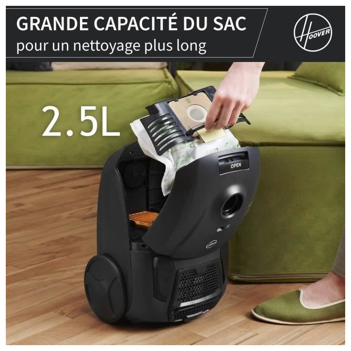 HOOVER HE1 - Aspirateur Traineau avec sac Compact et Puissant - Grande Capacité 2,5L- Haute-performance sur Sols Durs et Moquet HOOVER HE1 - Aspirateur Traineau avec sac Compact et Puissant - Grande Capacité 2,5L- Haute-performance sur Sols Durs et Moquet