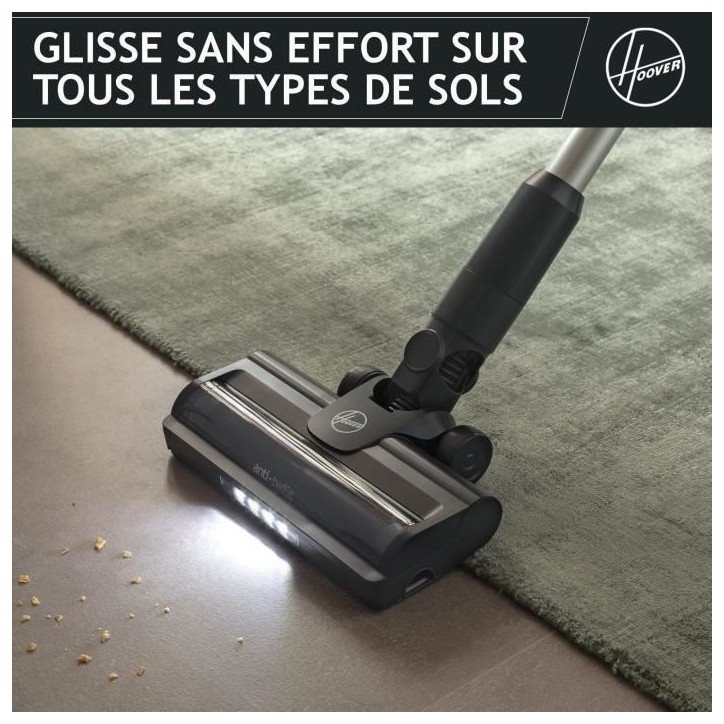 Aspirateur Balai sans fil - HOOVER HF1P10H - 40 AW - Ecran LED - Noir / Pastel violet