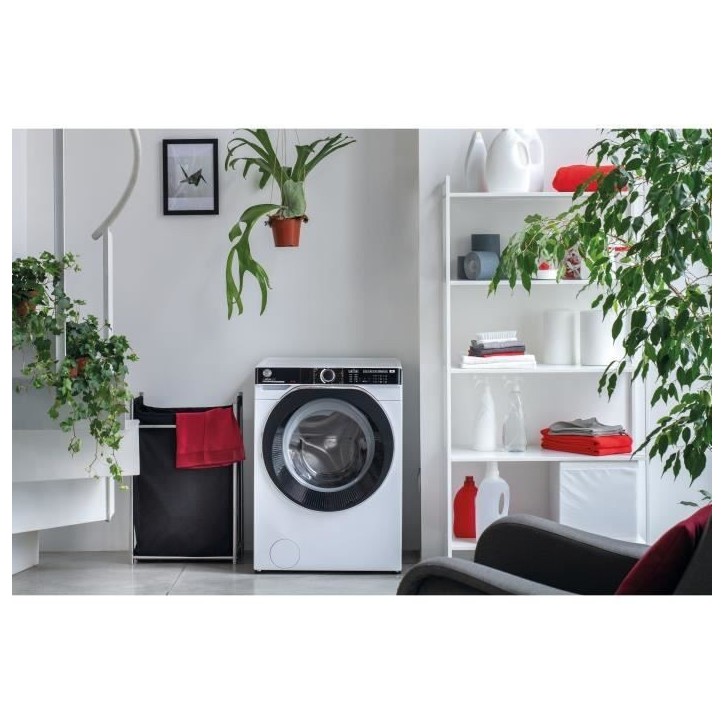Lave-linge hublot HOOVER HWP 610AMBC/1-S - 10 kg - Induction - 1600 trs/min - Classe A - Connecté - Vapeur - Blanc Lave-linge hublot HOOVER HWP 610AMBC/1-S - 10 kg - Induction - 1600 trs/min - Classe A - Connecté - Vapeur - Blanc