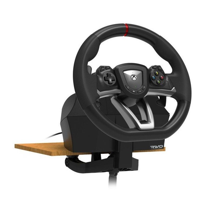 Volant de course - HORI - Overdrive - Pédales incluses - Compatible PC et Xbox - Noir