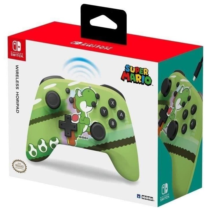 Manette sans fil - HORIPAD - Nintendo Switch et Switch OLED - Super Mario - Motif Yoshi-Dash - Vert